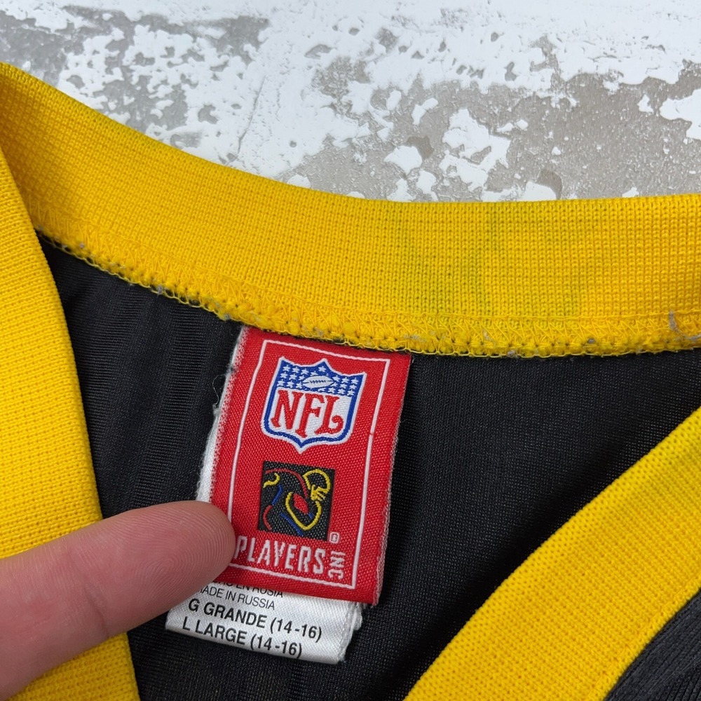 Vintage Pittsburgh Steelers Jersey Youth Large Black Big Ben Roethlisberger Boys - Picture 6 of 9